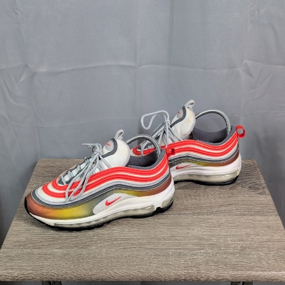 Nike Air Max Kids Sneakers - Orange, Gray, White, Green. 6Y - Picture 1 of 13